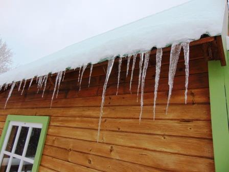 Shed icicles compressed